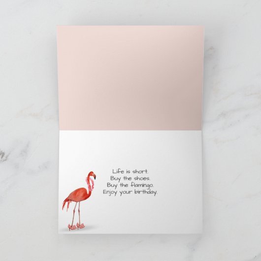 Verjaardag Flamingo in Retro Truck Kaart (Binnen)