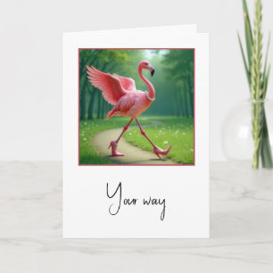 Verjaardag Flamingo met parels en pompen Kaart