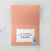 Verjaardag flamingo ontspannen op een zwembad matr kaart (Binnen)