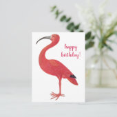 Verjaardag Flamingo Vintage Kunst Postkaart (Staand voorkant)
