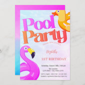 Verjaardag Flamingo's Eerste Verjaardag Kaart (Voorkant / Achterkant)