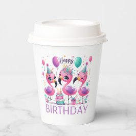 Verjaardag Flamingo's Papieren Bekers