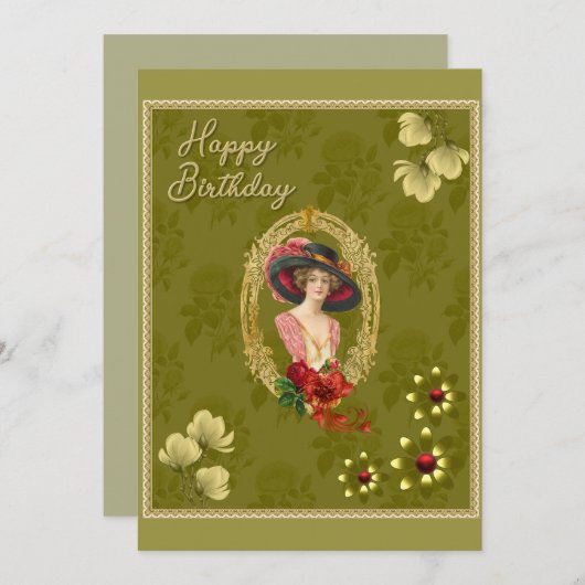 verjaardag flat Kaart (Voorkant / Achterkant)