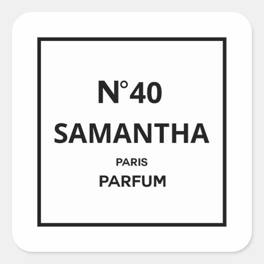 VERJAARDAG Fles Ontwerperparfum Elke Jaar Vierkante Sticker (Voorkant)