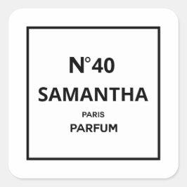 Verjaardag flesje designermerkparfum ELKA JAAR Vierkante Sticker