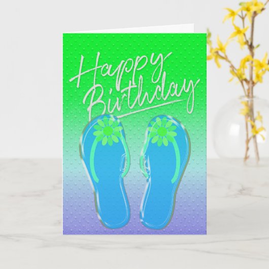 Verjaardag flip-flips kaart (Gele Bloem)