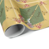 Verjaardag Floral Wrapping Paper Cadeaupapier (Rol Hoek)