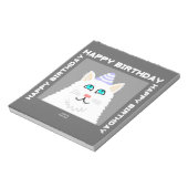 Verjaardag Fluffy White Cat Notitieblok (Linkerzijde)