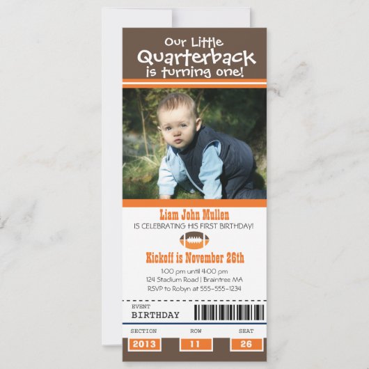 Verjaardag Football ticket Kaart (Voorkant)