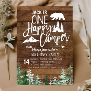 Verjaardag Forest Camping Party Kraft Camper Kaart