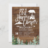 Verjaardag Forest Camping Party Kraft Camper Kaart (Voorkant)
