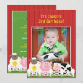 Verjaardag Foto Boerderij Flat Invitation Kaart (Voorkant / Achterkant)