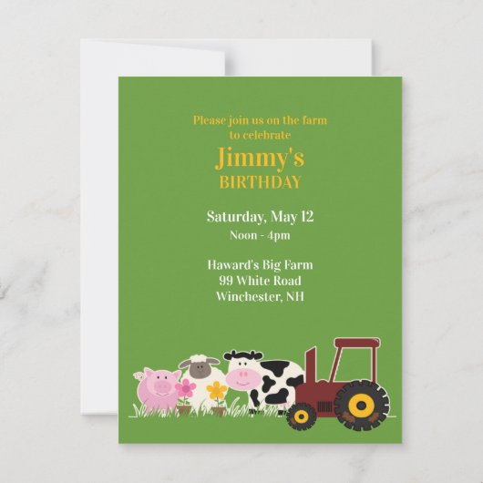 Verjaardag Foto Boerderij Kaart (Achterkant)