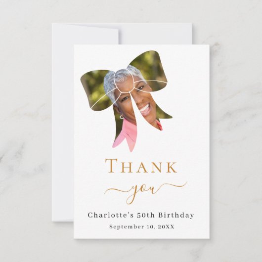 Verjaardag foto boog bedankkaart (Voorkant)