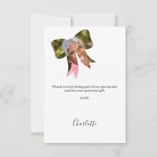 Verjaardag foto boog bedankkaart (Achterkant)