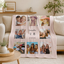 Verjaardag foto collage blush roze meisje vrouw