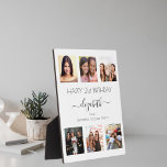 Verjaardag foto collage wit beste vrienden fotoplaat<br><div class="desc">Een geschenk van vrienden voor de 21ste verjaardag van een vrouw, die haar leven viert met een collage van 6 van je foto's van hoge kwaliteit van haar, haar vrienden, familie, interesse of huisdieren. Geef haar naam, 21 jaar en uw namen een persoonlijk tintje en voeg ze toe. Zwarte tekst....</div>