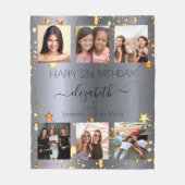 Verjaardag foto collage zilver goud beste vrienden fleece deken (Voorkant)