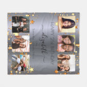 Verjaardag foto collage zilver goud beste vrienden fleece deken (Voorkant (Horizontaal))