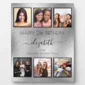 Verjaardag foto collage zilveren beste vrienden fotoplaat (Voorkant)