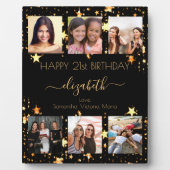Verjaardag foto collage zwart goud beste vrienden fotoplaat (Voorkant)