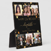 Verjaardag foto collage zwart goud beste vrienden fotoplaat (Zijkant)