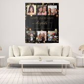 Verjaardag foto collage zwart goud beste vrienden wandkleed