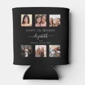 Verjaardag foto collage zwart wit beste vrienden blikjeskoeler (Achterkant)