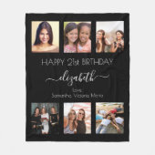 Verjaardag foto collage zwart wit beste vrienden fleece deken (Voorkant)