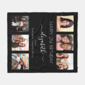 Verjaardag foto collage zwart wit beste vrienden fleece deken (Voorkant (Horizontaal))