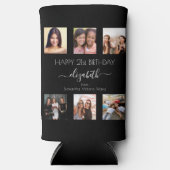 Verjaardag foto collage zwart wit beste vrienden seltzer blikjeskoeler (Voorkant)