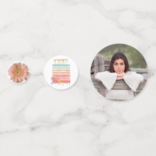  verjaardag Foto Confetti (Achterkanten)