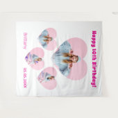 Verjaardag foto hart collage meisje welkom wandkleed (Voorkant (horizontaal))