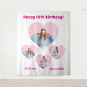 Verjaardag foto hart collage meisje welkom wandkleed (Voorkant)