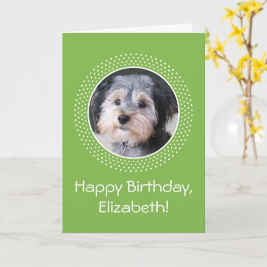 Verjaardag foto kaart (Gele Bloem)