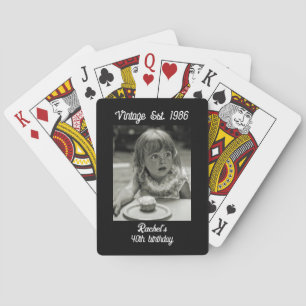 Verjaardag Foto Zwart & Wit Vintage Pokerkaarten