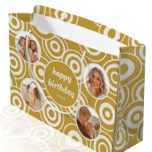 Verjaardag Fotocollage Retro Cirkels Geel Groot Cadeauzakje