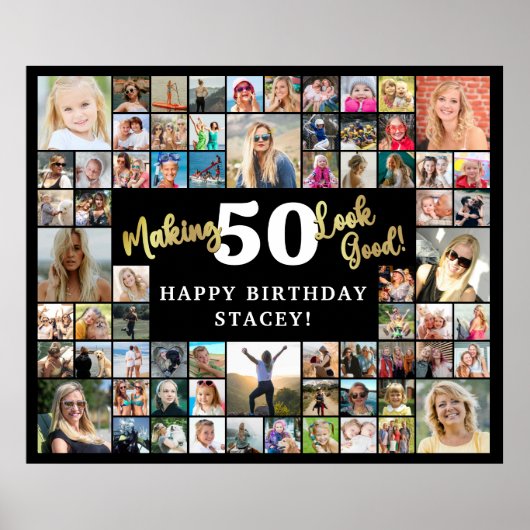 Verjaardag Fotocollage waardoor AGE er goed uitzie Poster (Voorkant)