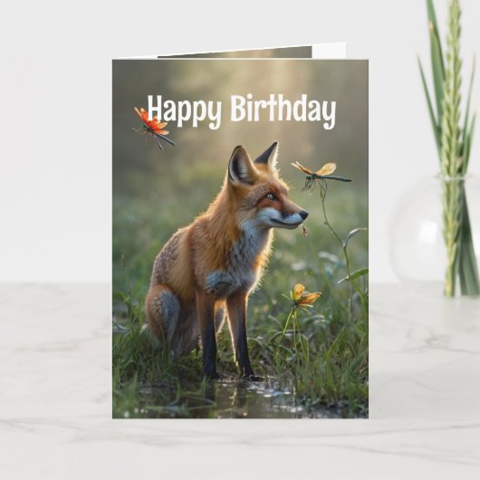 Verjaardag Fox Animal Natuur Wildlife Art Kaart (Voorkant)
