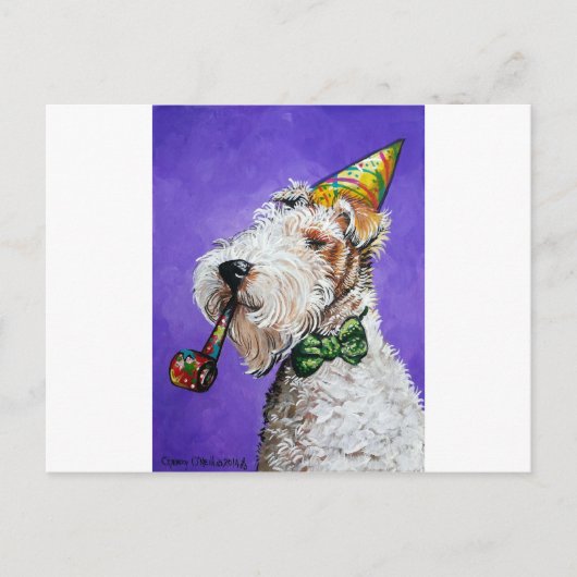 Verjaardag Fox Terrier Briefkaart (Voorkant)