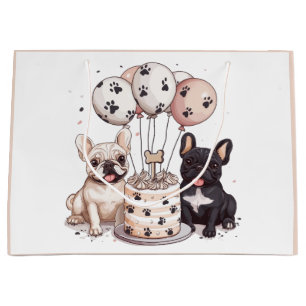 Verjaardag Franse Bulldog Feesthoeden Groot Cadeauzakje