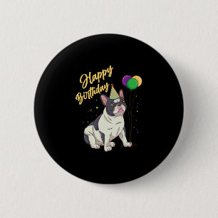 Verjaardag Franse Bulldog  Ronde Button 5,7 Cm