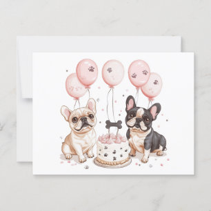 Verjaardag Franse Bulldog Verjaardagstaart Briefkaart