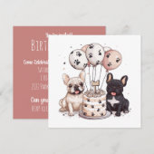 Verjaardag Franse Bulldogs Party Petten Kaart (Voorkant / Achterkant)