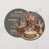 Verjaardag Franse Bulldogs Party Petten Kaart (Voorkant / Achterkant)