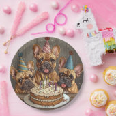 Verjaardag Franse Bulldogs Party Petten Papieren Bordje (Feest)