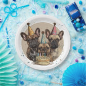 Verjaardag Franse Bulldogs Party Petten Papieren Bordje (Feest)