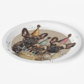 Verjaardag Franse Bulldogs Party Petten Papieren Bordje (Gekanteld)