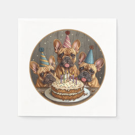 Verjaardag Franse Bulldogs Party Petten Servet