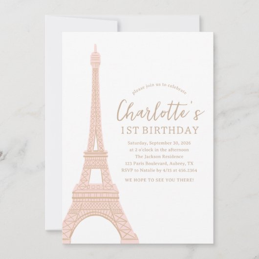 Verjaardag Franse Eiffeltoren Parijs Kaart (Voorkant)